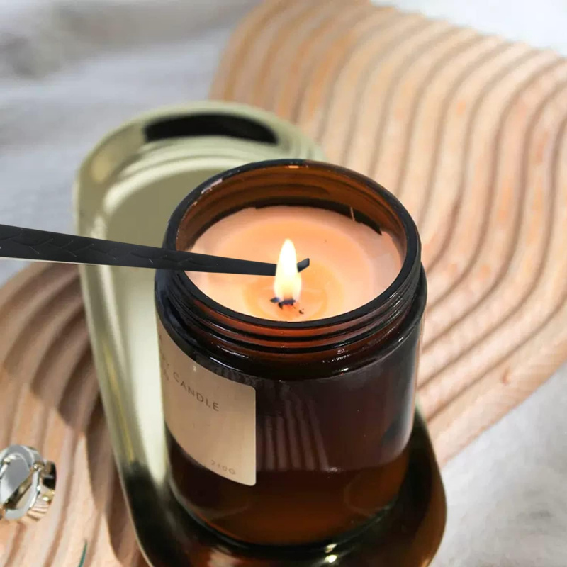 Candle Wick - ตะขอสำหรับดูดไส้เทียนสแตนเลสสีดำ 2 ชิ้น อุปกรณ์เสริมสำหรับดับเปลวเทียนอย่างปลอดภัย