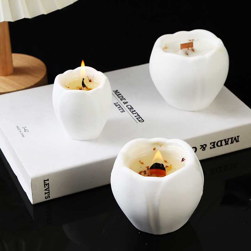 Candle Fragrance - เทียนอโรมาสำหรับตกแต่งบ้าน รูปทรงดอกทิวลิป กลิ่นหอมยาวนาน น้ำมันหอมระเหยธรรมชาติ รูปทรงถ้วยแมกโนเลีย