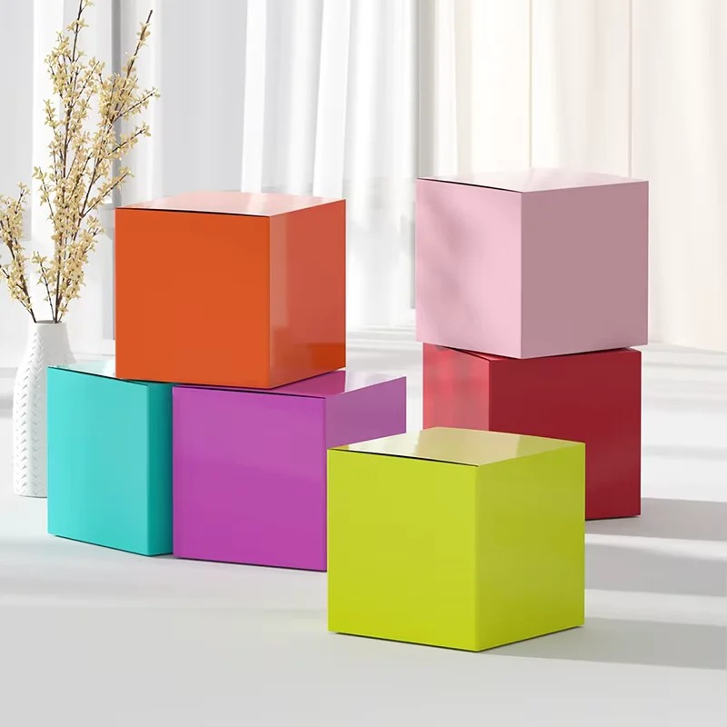 Candle Containers - กล่องกระดาษพับได้หลากสี กล่องของขวัญกระดาษแข็งคราฟท์ ทำเองได้ สำหรับใส่เทียน ลูกอม เครื่องประดับ
