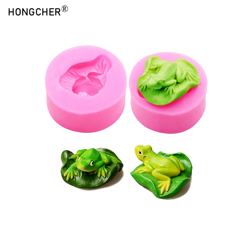 Candle Molds - Lotus Leaf กบเรซิ่น Micro Landscape ตกแต่งหยดแม่พิมพ์พลาสเตอร์