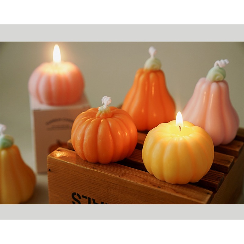 เทียนหอมรูปฟักทองแฮนด์เมดสำหรั - Silk Candle บทวิจารณ์และราคา