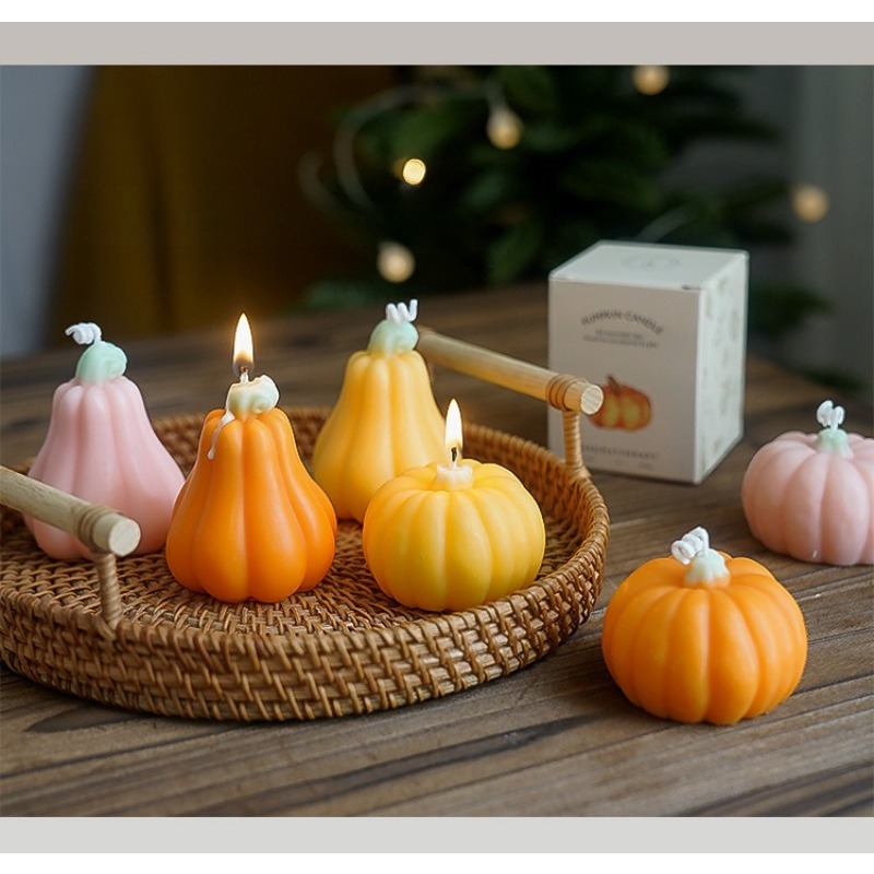 เทียนหอมรูปฟักทองแฮนด์เมดสำหรั - Silk Candle บทวิจารณ์และราคา