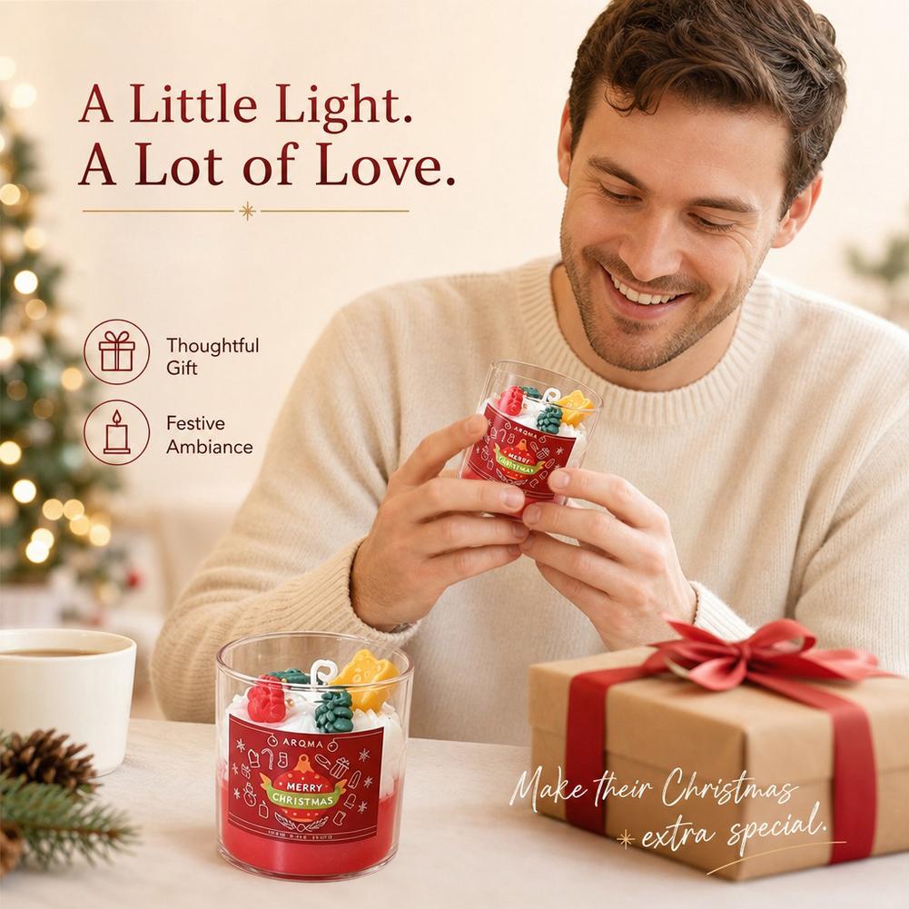 เทียนหอมกลิ่นคริสต์มาสในแก้ว ท - Soy Wax บทวิจารณ์และราคา