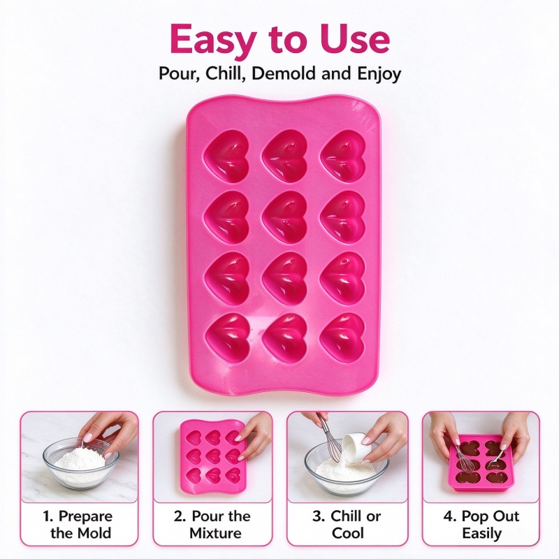 แม่พิมพ์ซิลิโคนรูปหัวใจ 3 มิติ - Candle Molds บทวิจารณ์และราคา