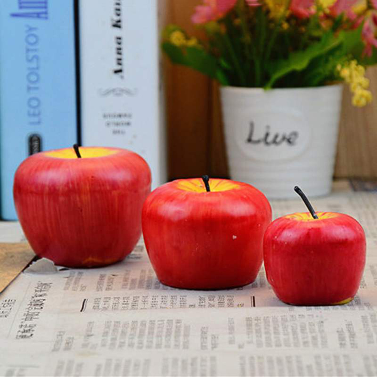 เทียนรูปแอปเปิลจำลองขนาดกลาง ส - Soy Wax บทวิจารณ์และราคา
